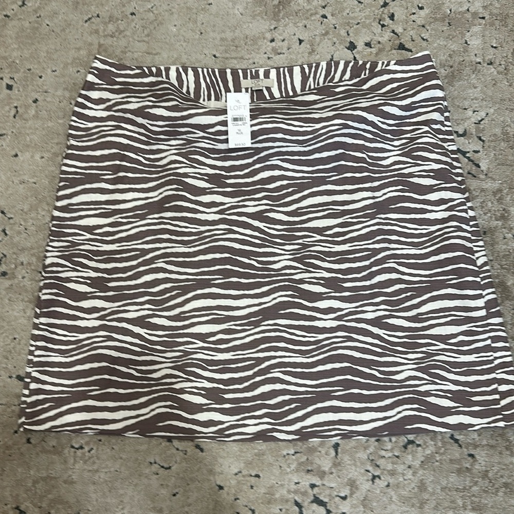 Zebra print skirt from previous Loft plus collection- never worn- new with tags